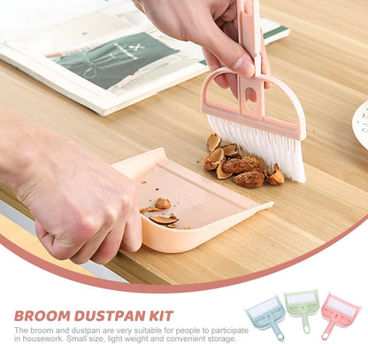 6Set Small Dustpan and Brush Set Small Cleaning Brush Portable Hand Broom for Office Kitchen Table Desk Keyboard Cars and Pet Nest Floor Cleaning Supplies
