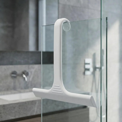 Silicone Shower Squeegee - All-in-One Design with Built-in Hook, 10 Inch Streak-Free Bathroom and car Cleaner for Glass Doors, Mirrors, Windows, Tiles Purple