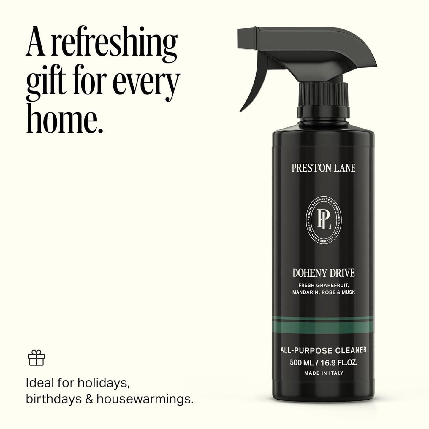 Preston Lane Luxury All-Purpose Cleaner, Mayfair Scent | Bio-Based Multi-Surface Spray | Streak-Free Finish, Lifts Dirt, Smudges & Grease | Vegan & Cruelty-Free