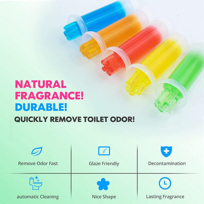 KILOSTEP Toilet Gel, 60 Count 5 Kinds Of Scent Toilet Cleaner Bowl Gel Stamp Kit Air Freshener