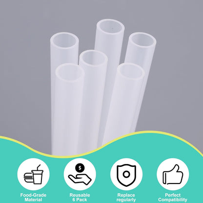 6pcs Replacement Straws for Owala Freesip 24/32oz, Reusable Plastic Straws with Cleaning Brush Tumbler Accessories Parts for Owala Flip 24/32oz Stainless Steel Insulated Water Bottle