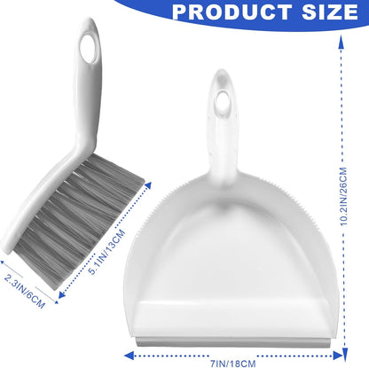 Mini Broom and Dustpan Set Small Dust pan & Brush Set Portable Cleaning Tools for Home Office RV Camping Learning (Green)