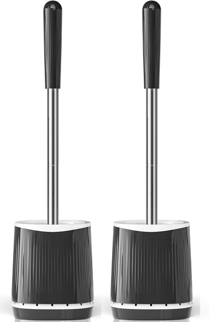 TRENTI Toilet Brush, Toilet Brush and Holder Set, Bristles Toilet Bowl Brush Head with Ventilated Holder, Wall Mounted Compact Toilet Brush Set for Bathroom Deep Cleaning (1, White)
