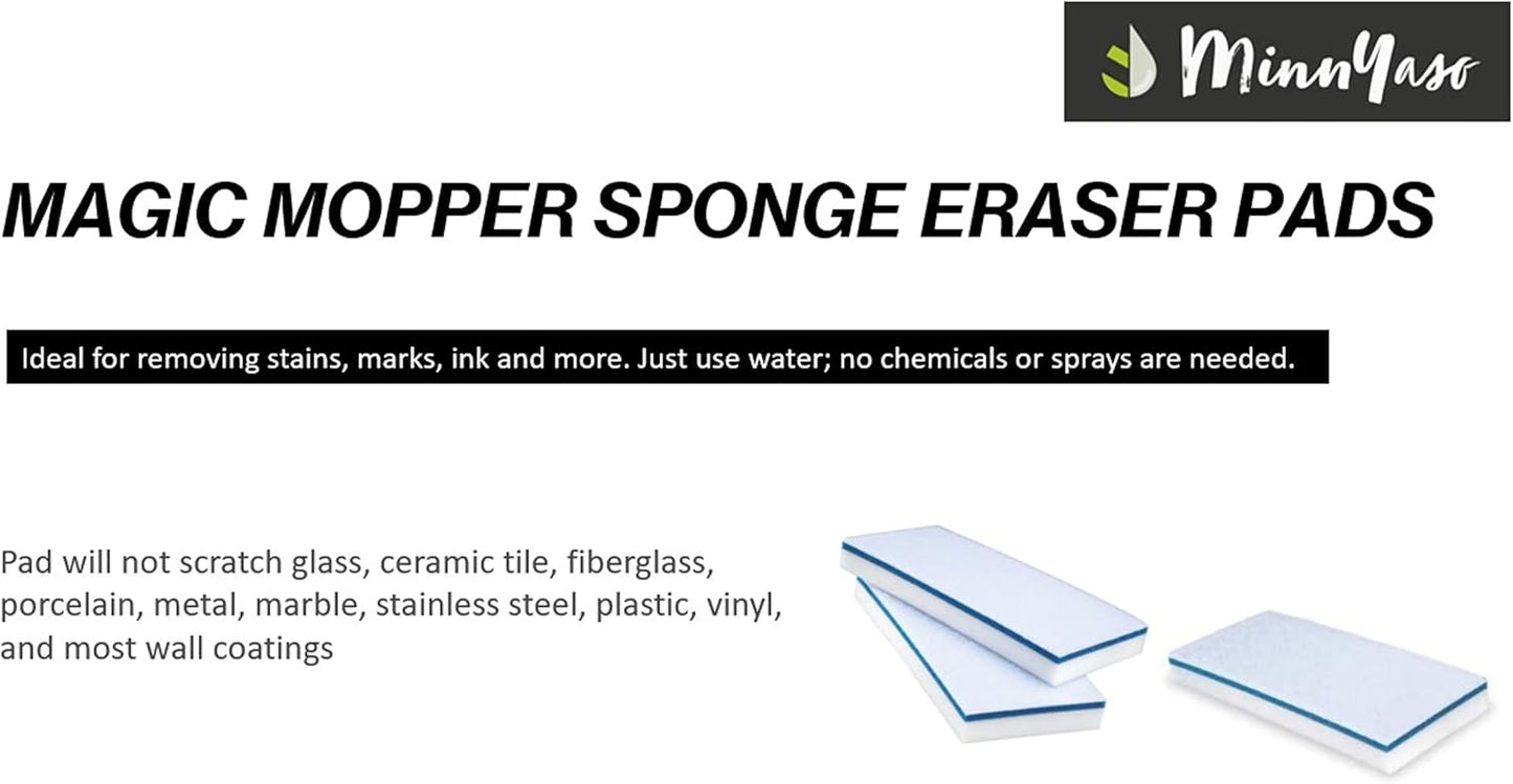 Magic Mopper Sponge Eraser Mop Pad | Compatible with Swiffer Wet Jet and 12" Wet Spray Mops | 12-inch Magic Sponge Eraser Mop Pad | 3 Pack