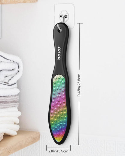 BEZOX Foot File Callus Remover, Double Sided Foot Scrubber for Dead Skin, Stainless Steel Pedicure File for Cracked Heel W/Cloth Storage Bag & Gift Box