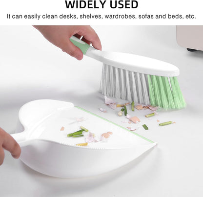 NACENA Dust Pan and Brush Set, Large Hand Broom and Dustpan Set Large Brush and Dustpan Set for Camping Broom and Dustpan Combo for Daily Cleaning Pet Hair Office Home Car, White & Red