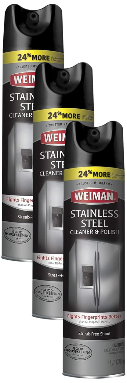 Weiman Stainless Steel Cleaner & Polish Aerosol, 17 fl oz
