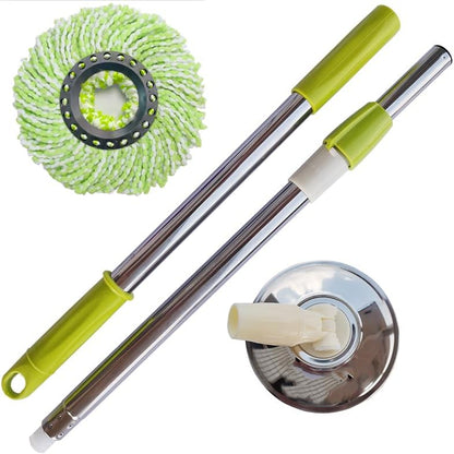 Spin Mop Replacement Handle, 47.6-inch 360 Degrees Rotating Telescopic Replacement Mop Stick with a Robust Stainless Steel Disc for Spin Mop Bucket Cleaning System (Stainless Steel Disc,Purple)