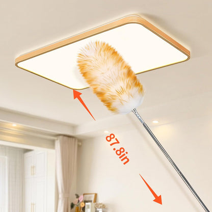 Extendable Cleaning Duster,66.9Inch Telescoping Feather Dusters with Stainless Steel Extension Pole for Cleaning High Ceiling Fan, High Ceilings,Furniture