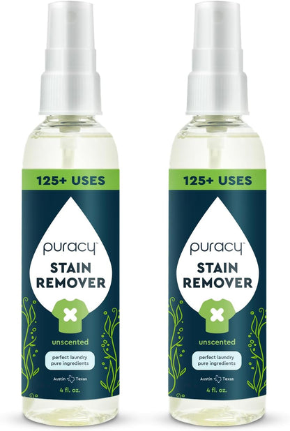 Puracy Stain Remover, Travel and Laundry Stain Cleaner for Clothes, Baby Essentials, Kids Stains, Oil and Fabric Spot Cleaner (Stain Remover Spray, 12 fl oz)