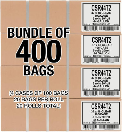 Aluf Plastics 33 Gallon Clear Trash Bags - 33" x 39" - 1.5 MIL (eq) - CSR Series - Heavy Duty Industrial Liners Clear Garbage Bags for Recycling, Contractors, Storage, Outdoor, 1 Count (Pack of 100)