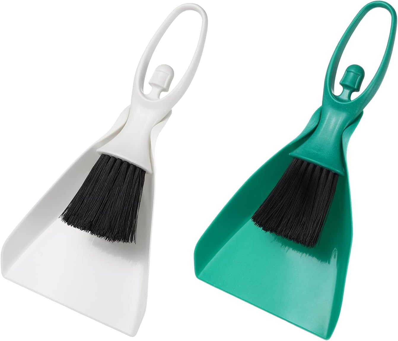 uxcell 2 Pcs Mini Dustpan and Brush Set, Small Broom and Dustpan Set for Office Tabletops Sofas Keyboards Home Cleaning Tool, Orange Pink