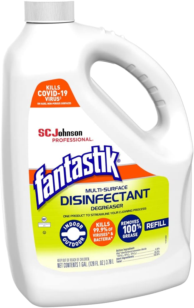 SC Johnson Professional Fantastik Disinfectant Multi-Surface Cleaner Spray Bottle 8, Ounce (Pack of 8), Fresh, 32 Fl Oz