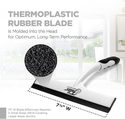 Fuller Brush Easy Grip Handheld Squeegee - for Shower Walls, Doors, Tub Surfaces, Windows, Mirrors & Vehicle Windshields - ThermoPlastic Rubber Blade - Comfort Grip Handle with Built-in Finger Groove