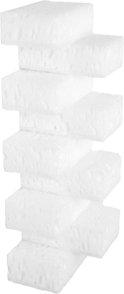 Green Multi Use Scrub Sponge. Made in Europe. 9 Pack, 4.3x2.8x1.4 inches. Odorless Heavy Duty and Non Scratch Fiber. Best, Durable, Delicate, Porous, Non Cellulose Kitchen Sponges and Scrubbers