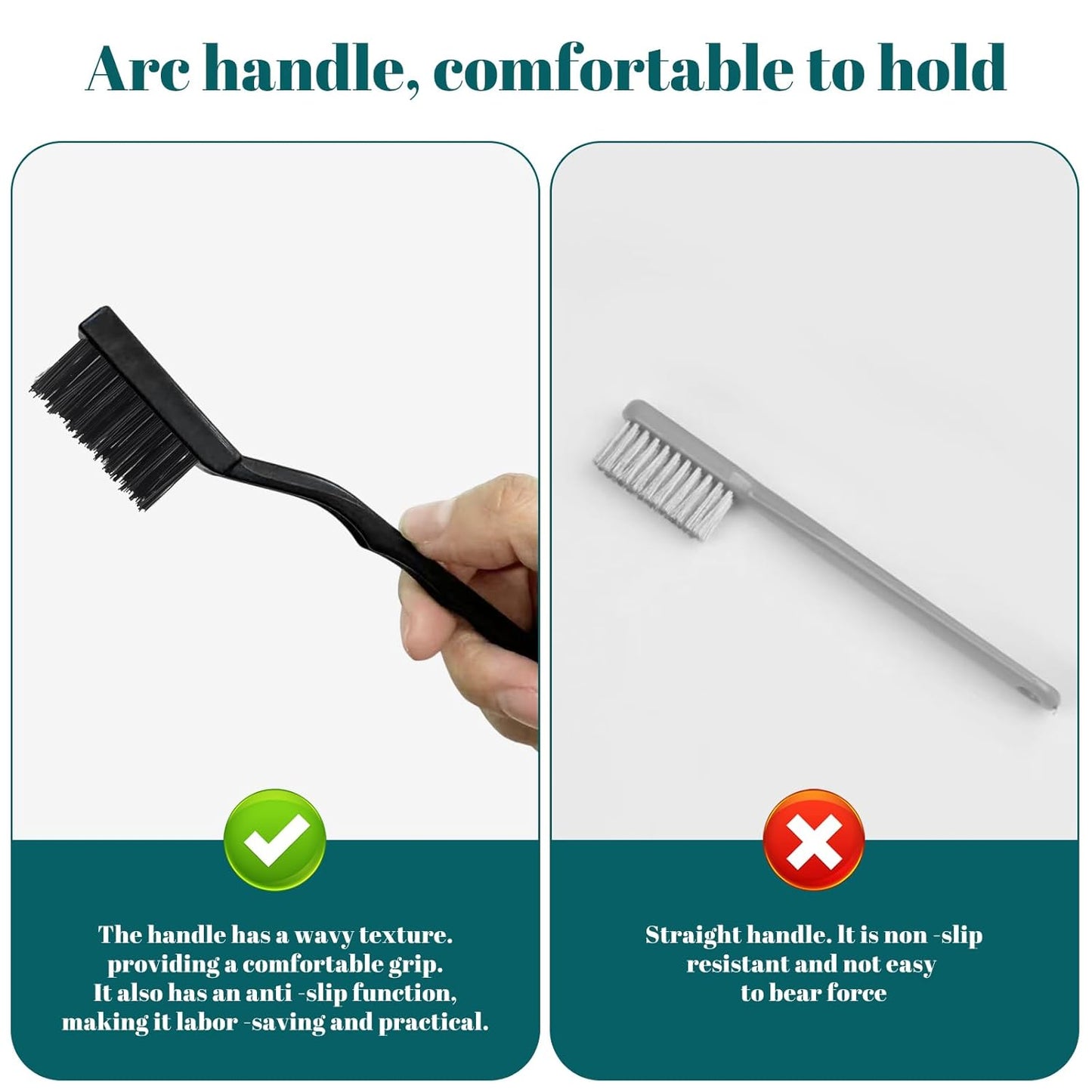 15PCS Mini Wire Brush Stainless Steel Brush Set，Masonry Brush Wire Bristle for Cleaning Welding Slag and Rust，Curved Handle Brush (Stainless Steel, 15)