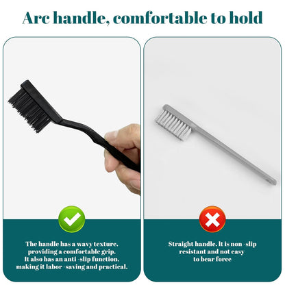 15PCS Mini Wire Brush Stainless Steel Brush Set，Masonry Brush Wire Bristle for Cleaning Welding Slag and Rust，Curved Handle Brush (Stainless Steel, 15)