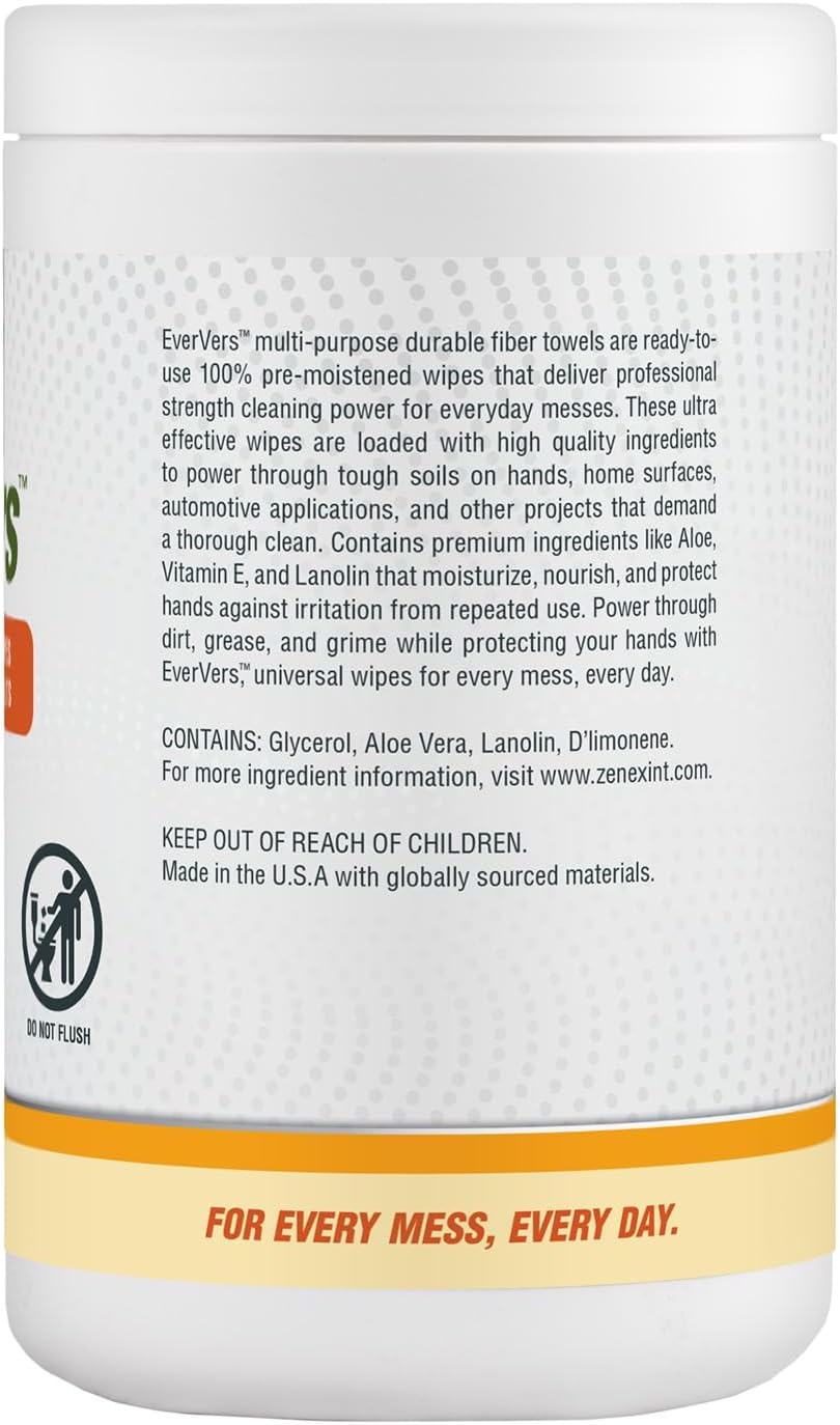 Magic EverVers Heavy Duty Cleaning Wipes - Single Sided Hand & Surface Towels | Powerful Moisturizers to Prevent Dry Hands | Waterless | Removes Grease, Oil, Dirt, & more (3 Pack | 75 Sheets Total)