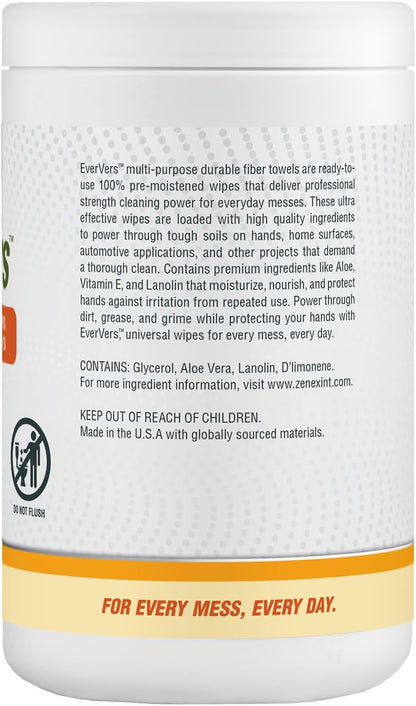 Magic EverVers Heavy Duty Cleaning Wipes - Single Sided Hand & Surface Towels | Powerful Moisturizers to Prevent Dry Hands | Waterless | Removes Grease, Oil, Dirt, & more (3 Pack | 75 Sheets Total)