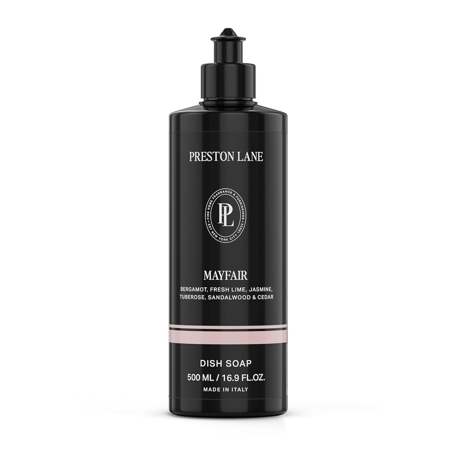 Preston Lane Luxury Dish Soap, Mayfair Scent | Plant Powered Formula with Essential Oils | Tough on Grease, Gentle on Hands | Vegan, Cruelty Free, Clean Ingredients