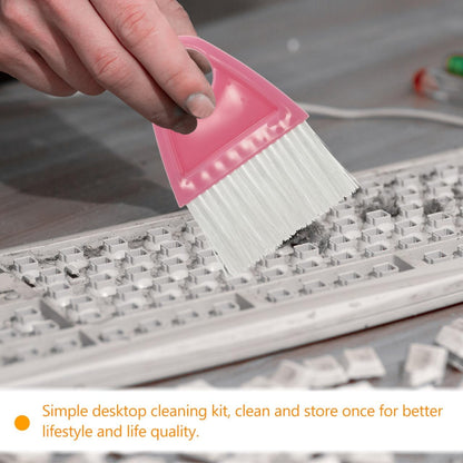 Mini Broom and Dustpan Set 2 Pieces Compact Desktop Cleaning Tools with Flexible Bristles for Pet Hair Household Debris and Car Interior Cleaning