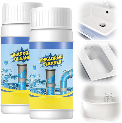 Sink and Drain Cleaner, Pipeline Dredging Agent, Sink and Drain Cleaner Powder, Multi-functional Fast-Acting Pipe Dredging Agent for Kitchen and Toilet Pipeline (2pcs)