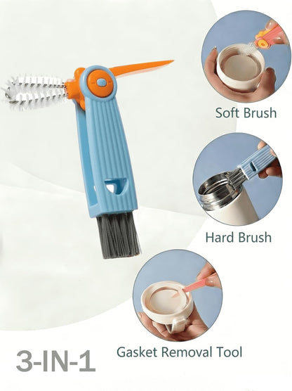 Baby Bottle Brush Set 4 in 1, Baby Bottle Cleaner, with 1P Nylon Bottle Brush, 1P Bottle Cap Brushes, 2P Straw Brushes, Bottle Brush with Nipple Cleaner and Suction Cup, BPA-Free(Green)