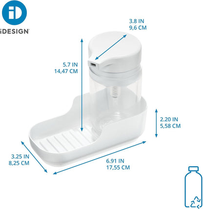 iDesign Recycled Plastic Double Suction Sink Caddy, White