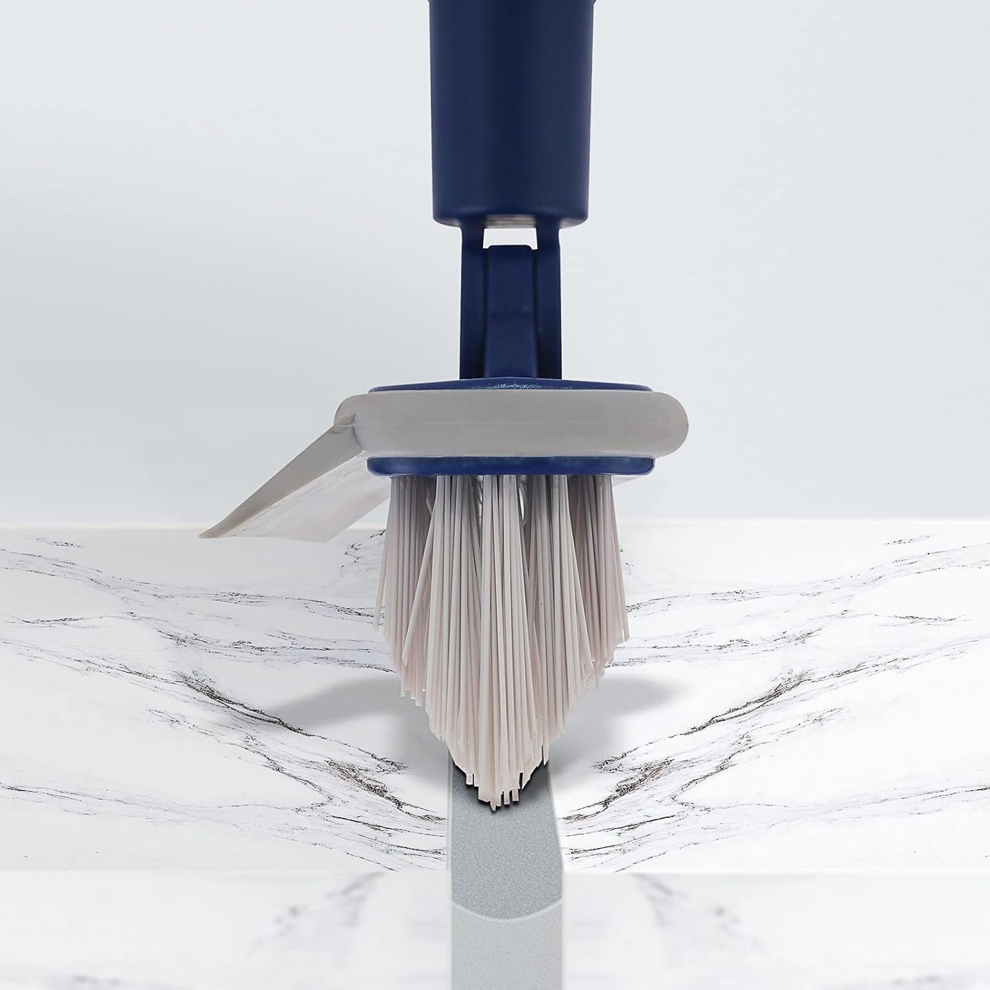 2 in 1 Floor Scrub Brush Grout Brush with 57.8" Long Handle,120°Rotatable Shower Tile Grout Cleaner Scrubber,V-Shaped Corner Brush for Hard to Reach Areas (Orange)