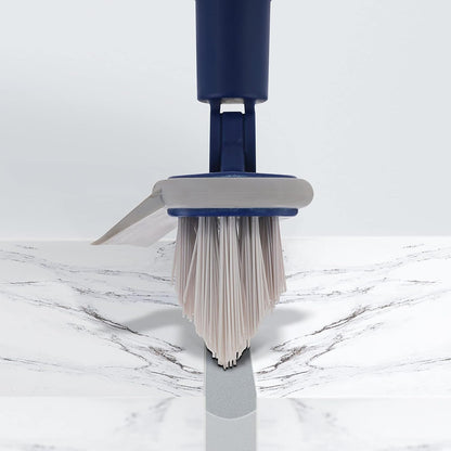 2 in 1 Floor Scrub Brush Grout Brush with 57.8" Long Handle,120°Rotatable Shower Tile Grout Cleaner Scrubber,V-Shaped Corner Brush for Hard to Reach Areas (Orange)