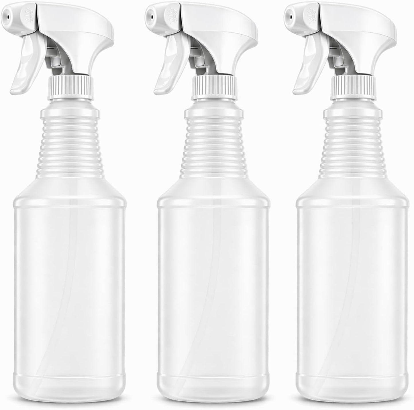 Bar5F Empty Spray Bottles (3-Pack), 24 oz – Bleach-Resistant Trigger Sprayer with Fine Mist & On/Off, Chemical-Resistant for Bleach, Vinegar & Cleaning Solutions, Refillable HDPE Bottles