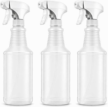 Bar5F Empty Spray Bottles (3-Pack), 24 oz – Bleach-Resistant Trigger Sprayer with Fine Mist & On/Off, Chemical-Resistant for Bleach, Vinegar & Cleaning Solutions, Refillable HDPE Bottles