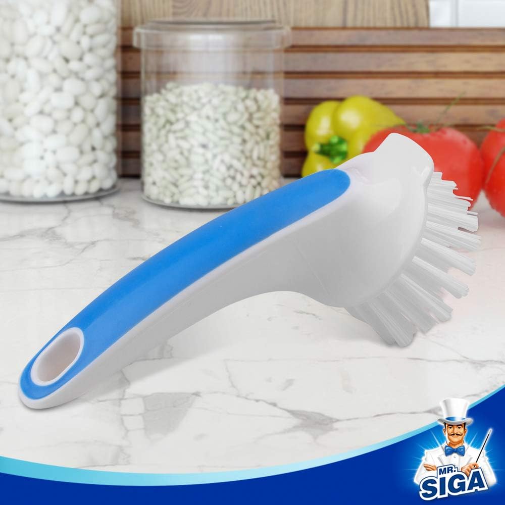 MR.SIGA Pot and Pan Cleaning Brush, Dish Brush for Kitchen, Pack of 2