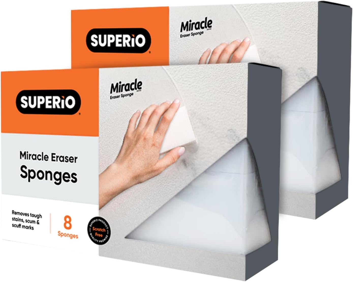 Superior Miracle Eraser Sponge Cleaning Sponge for Floor, Wall, Melamine Sponge Furniture Removes Scuffmarks, Dirt, and Tough Stains, Pack of 8, by Superio (32)