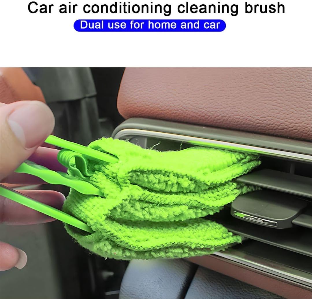3PCS Mini Duster for Car Air Vent, Automotive Air Conditioner Cleaner and Brush, Vehicle Blind Dust Cleaning Tool for Keyboard, Window, Shutter, Universal for SUV, Truck, RV（Rose Red）