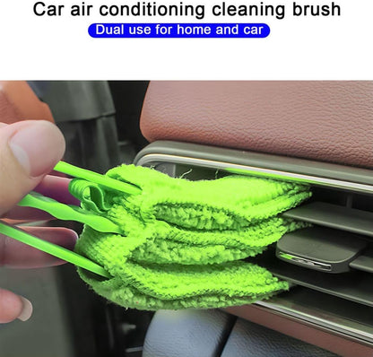 3PCS Mini Duster for Car Air Vent, Automotive Air Conditioner Cleaner and Brush, Vehicle Blind Dust Cleaning Tool for Keyboard, Window, Shutter, Universal for SUV, Truck, RV（Rose Red）