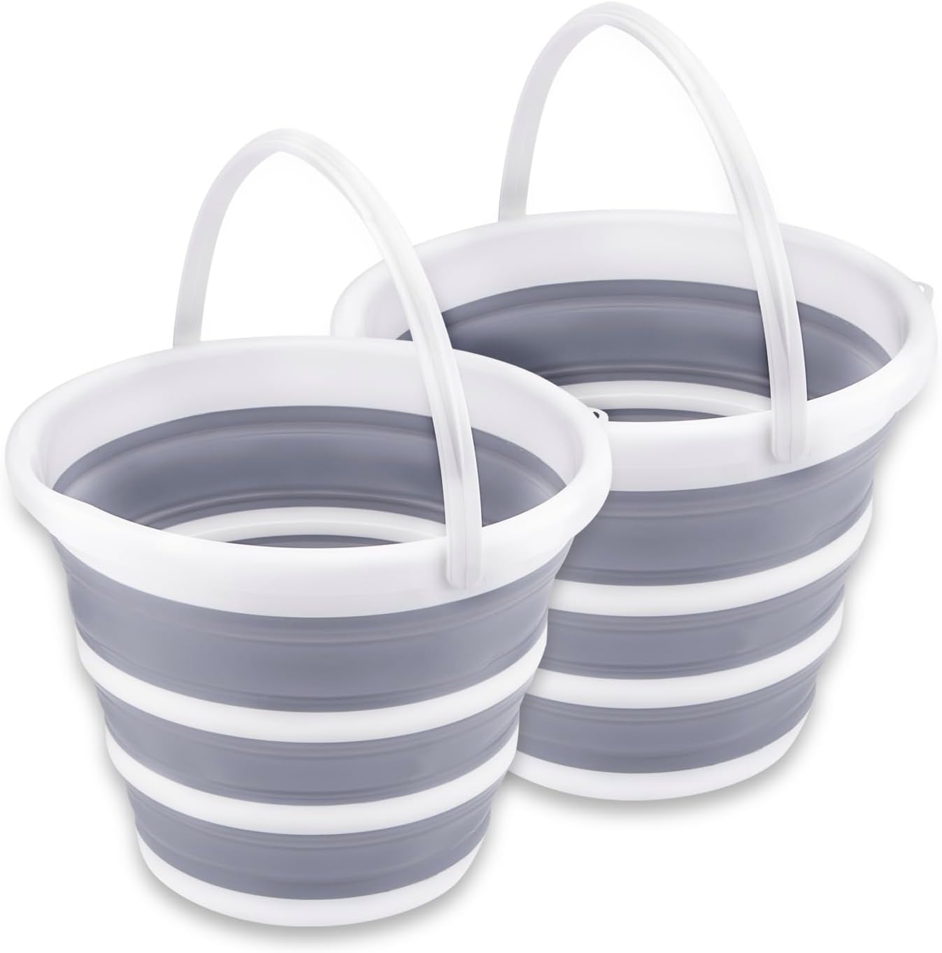 2 Pack Collapsible Buckets 10L 2.6 Gallon Cleaning Bucket Mop Bucket Folding Foldable Portable Small Plastic Water Supplies for Outdoor Garden Camping Fishing Car Wash Space Saving