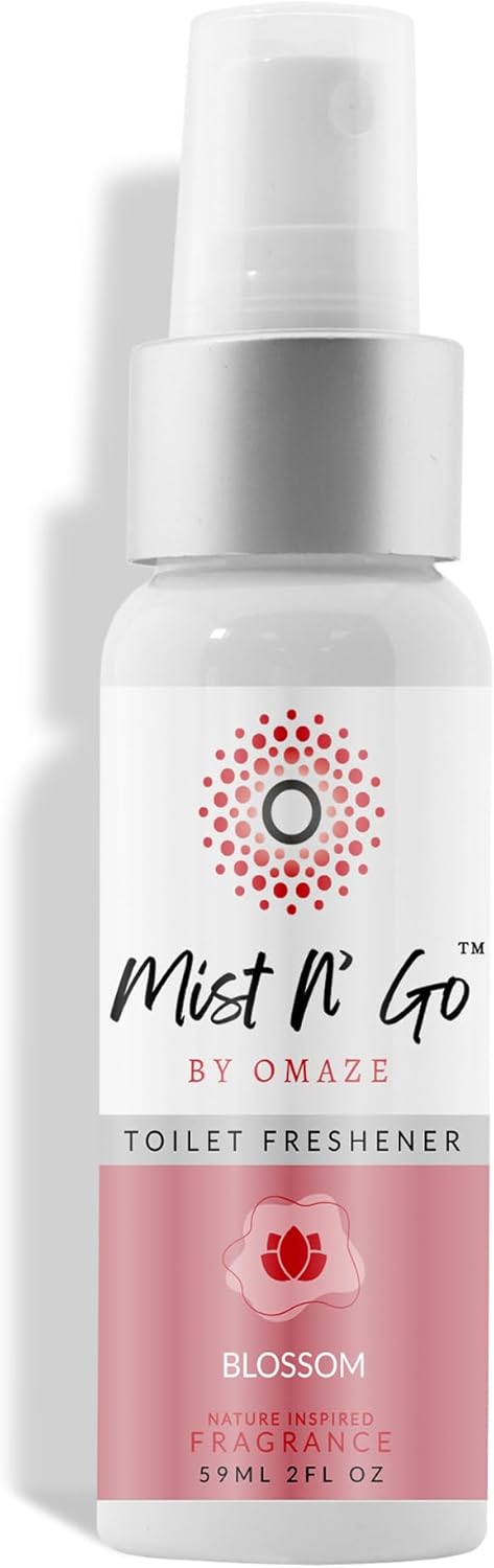 Mist N’ Go by Omaze Travel Bathroom Spray for Toilet Spray Odor Eliminator - Travel Toilet Spray for Bathroom Air Freshener Spray for Bathroom Deodorizer - Clean Mix, Travel Size (1oz x2)