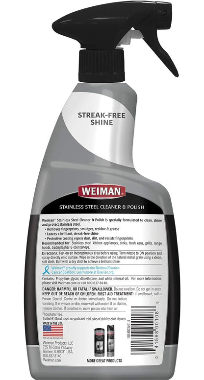 Weiman Stainless Steel Cleaner & Polish 22 fl oz - 6 pack