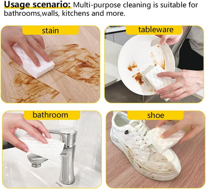 Magic Sponges Eraser,10 Pack Melamine Sponge in Bulk,2X Density,Long Lasting,Cleaning Sponge for Kitchen, Bathroom,Bathtub, Sink,Furniture, Wall Cleaner (White,3.93x2.36x0.79in)