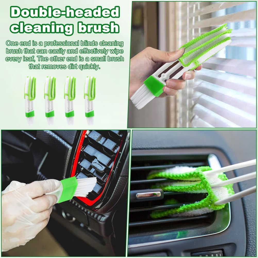 5Pcs Blind Cleaner Duster Tool Window Blind Cleaner,7 Fingers Dusting Cleaners and Air Vent Cleaners for Blinds,Air Conditioner Vents,Fans Vents,Detachable and Washable(Yellow+Green+Blue)