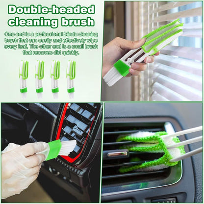 5Pcs Blind Cleaner Duster Tool Window Blind Cleaner,7 Fingers Dusting Cleaners and Air Vent Cleaners for Blinds,Air Conditioner Vents,Fans Vents,Detachable and Washable(Yellow+Green+Blue)