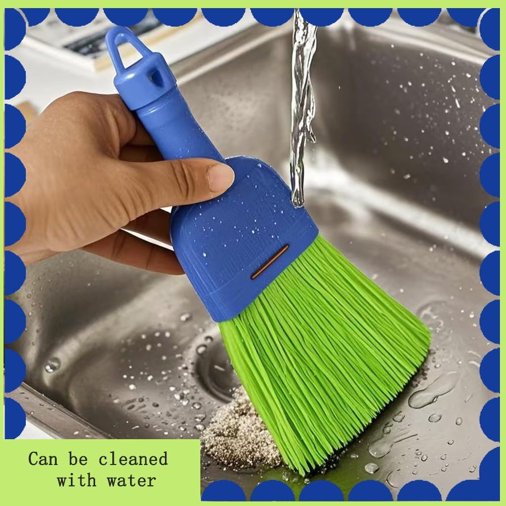 Hand Whisk Broom Handheld Poly Fiber Outdoor Car Broom with Hang Hole for Cleaning Indoor Porches Floors Decks Driveways Dirt Dust （1 Pack）