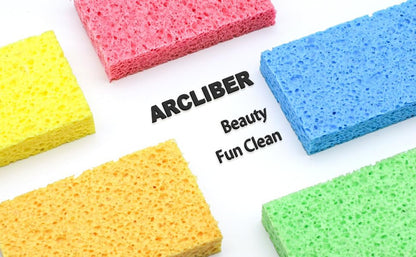 Cellulose Sponges,Heavy Duty Scrub Kitchen Sponge,Clean Tough Messes Without Scratching Sponges Kitchen,Pop Up Eco Sponges DIY Orange (6 Pack)