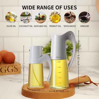 Ankou Olive Oil Sprayer Oil Spray Bottle,10oz/300ml Oil Dispenser Spray for Kitchen, High Borosilicate Glass Fine Mist Oil Sprayer for Cooking, Leakproof, BPA-Free Vinegar bottles for Salad, BBQ