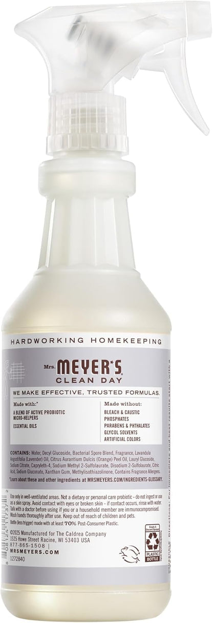 MRS. MEYER'S CLEAN DAY's Probiotic Daily Shower Spray Cleaner, Made With Essential Oils And Other Thoughtfully Chosen Ingredients, Lavender, 16 oz.