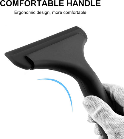 SetSail Shower Squeegee for Glass Doors Small Squeegee for Shower Glass Door Mini Silicone Squeegee for Car Window Cleaning 2 Packs, All Black