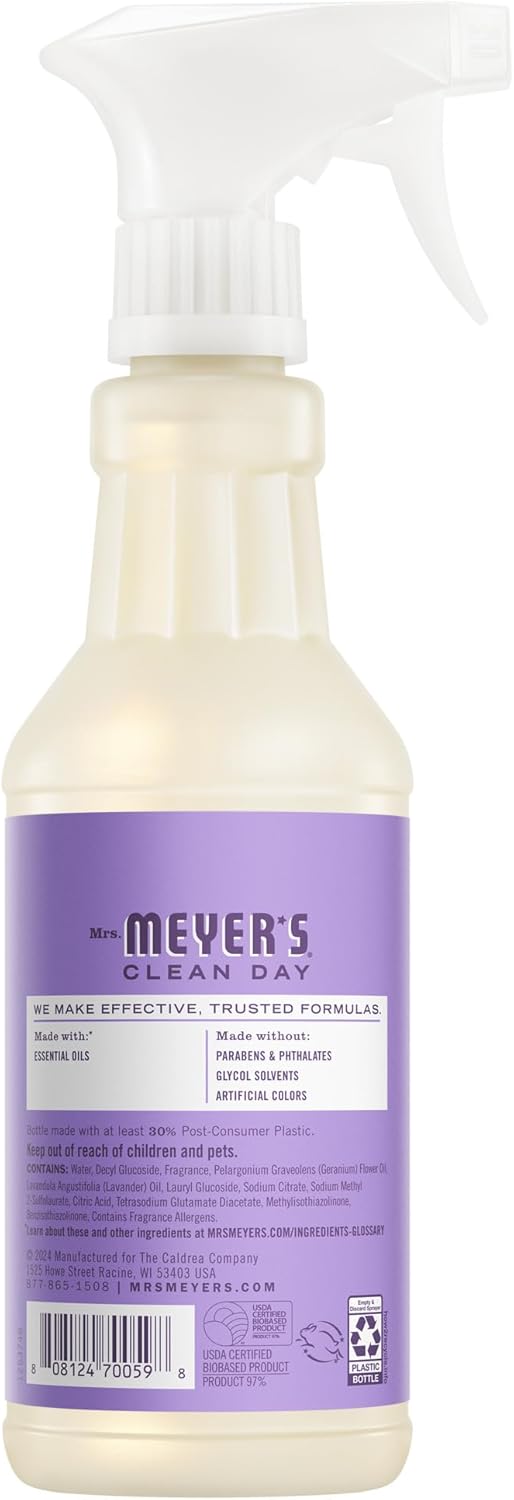MRS. MEYER'S CLEAN DAY Multi-Surface Everyday Cleaner, Lilac Scent, 16 Fl Oz Bottle