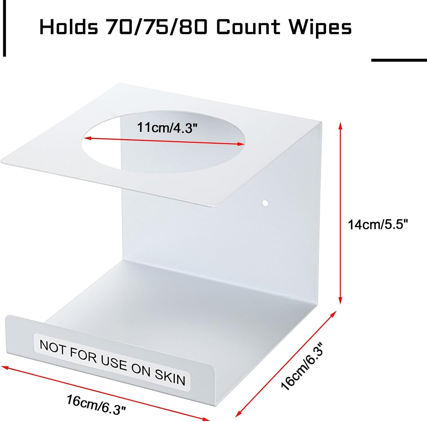 KoKone Wall Mount Wipes Dispenser Compatible for Clorox Lysol - Metal Wipe Canister Holder Cleaning Wipe Holder Container - White Wall Wipes Dispenser Keeper for Kitchen Bathroom Public Restroom