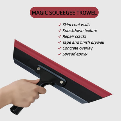 14in Magic Squeegee Trowel, Epoxy Spreader Trowel with Flexible Blade, Smoothing Tool for Knockdown, Drywall, Concrete, Epoxy Surfaces, Make Flat&Smooth